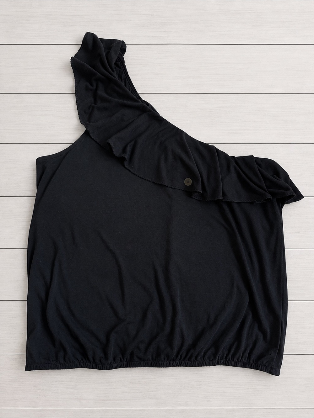 NWT American Eagle Black One Shoulder Ruffle Top